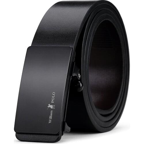 Leather belts for young men toothless automatic buckle belts for leisure business Joker trend belts
