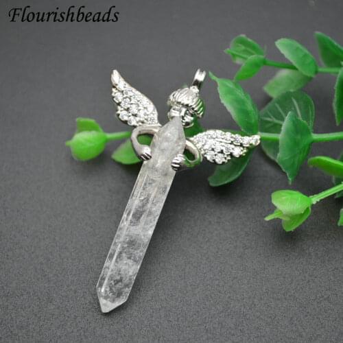 Icicle Shape Natural Gemstone Angle Pendant Fit Necklace Minerral Jewelry DIY Stuff Lapis / Green Aventurine / Crystal / Quartz
