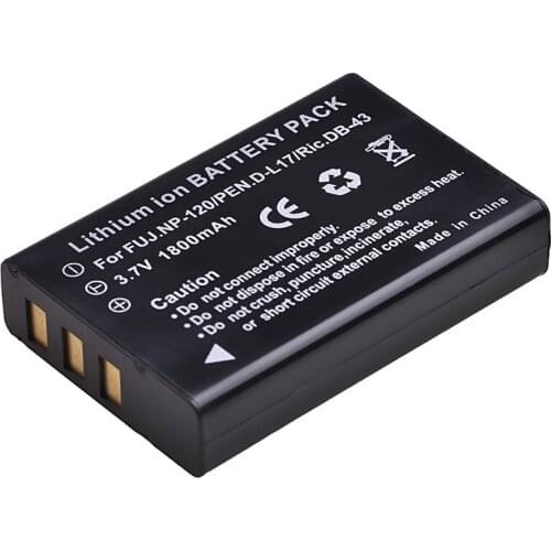NP-120 NP120 FNP120 D-Li7 Ric.DB-43 BP-1500s Battery for Fuji Fujifilm F10 F11 M603 Zoom Pentax MX4 MX550 RICOH GX8 300G 500G