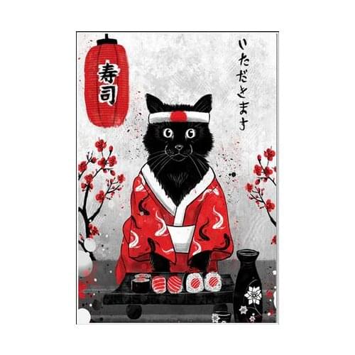 Ruby Geisha Japanese Samurai Modular Nordic Art Film Print Silk Poster Home Wall Decor 24x36inch