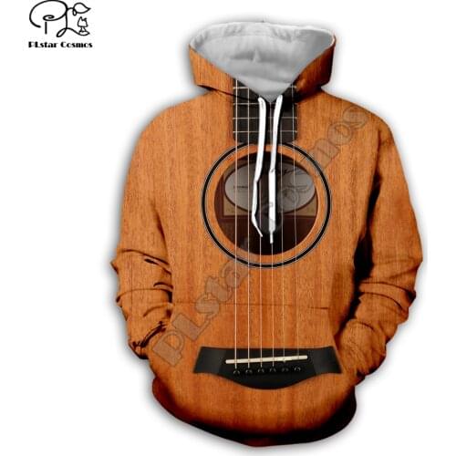 Men women classical Wooden violin Guitar Print 3d hoodies sweatshirt zipper coat Unisex streetwear Casual Tracksuit pullover G9