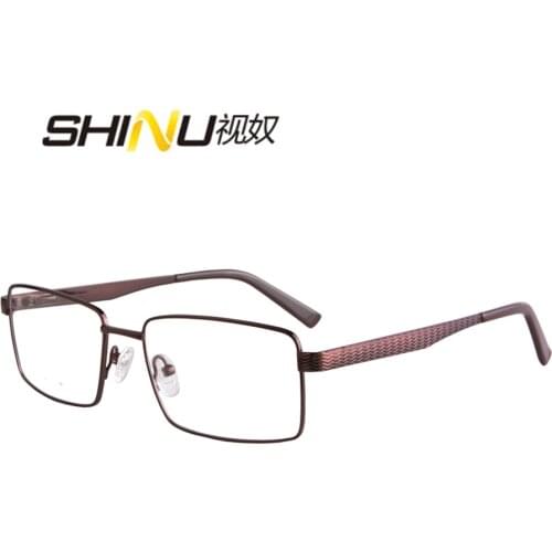 SHINU Mens progressive glasses anti fatigue prevent myopia deepen eyeglasses blue light blocking glasses pure titanium frame