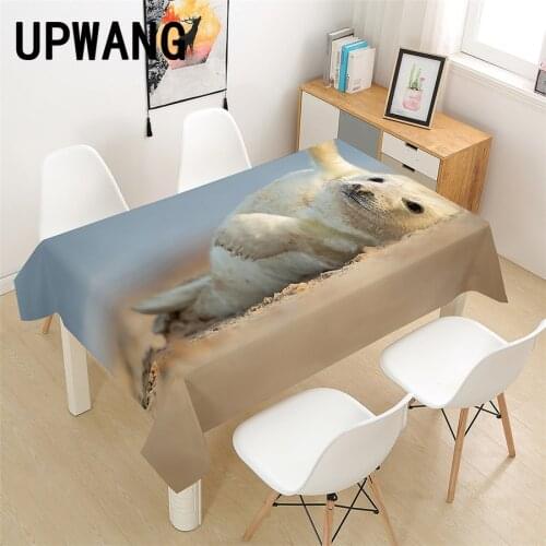 Sea Lion Tablecloth 3D Printed Table Cover Rectangular Tablecloth Wedding Birthday Party Kitchen Home Decor