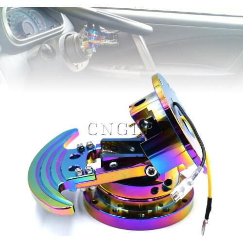 New Universal Neo Chrome Racing Steering Wheel Quick Release Hub Kit Adapter Body Removable Snap Off Boss Kit