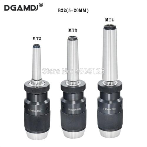 1set MT2 MT3 MT4 morse tapper shank drill chuck adapter M10 M12 M16 MTB3 chuck Keyless B22(5-20MM) Drill Chuck Self Tightening