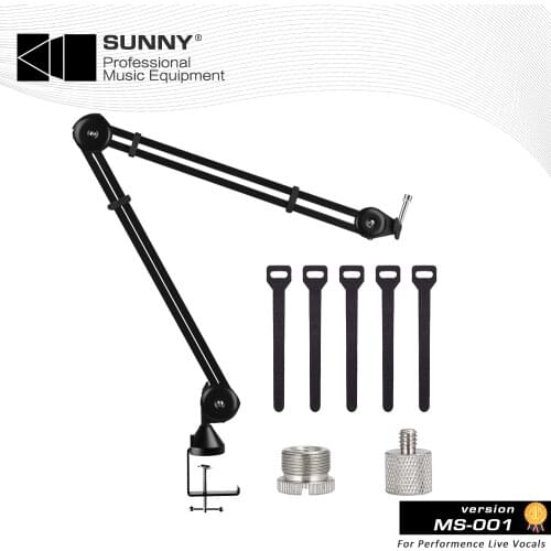 Microphone Boom Arm Stand Heavy Duty Adjustable Suspension Mic Arm Holder with Mic Clip Table Mounting Clamp For Blue Yeti Bm 80