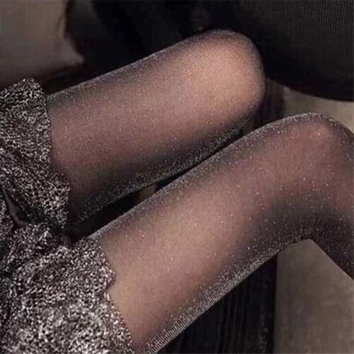 Richkeda Store New 2021 The New Shiny Pantyhose Glitter Stockings Womens Glossy Tights Wholesale