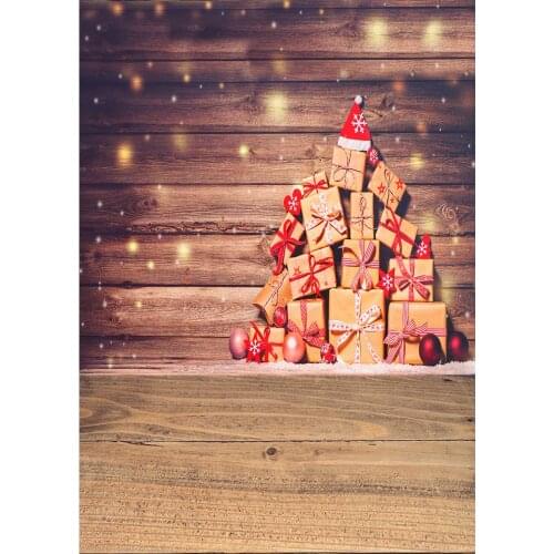 Christmas Ball Gifts Wooden Plank Vinyl Photography Background for Photo Studio Photo Backdrop Photobooth Shoot Photophone Props