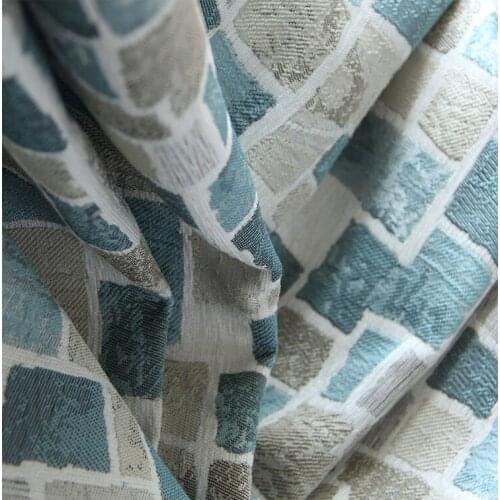 Nordic modern Chenille Thicken Mosaic Color block cloth livingroom blackout curtain M513