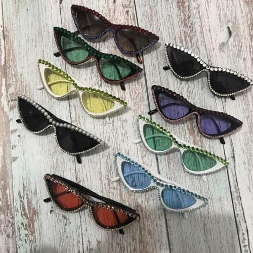 ZAOLIHU New Creative Cat Eye Women Diamond Sunglasses 8 Colors Shades Female Eyewear UV400 Party Glasses Cheap Eyeglass