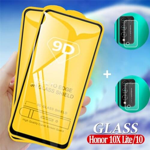 For Honor 10X Lite Glass & Lens Film,9D Full Cover Tempered Glass Honor 10 X 10i Light Honor10X Lite Screen Protective Glass