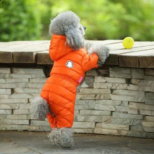 Winter Dog Clothes Warm Dog jacket Down Puppy Hoodie Ski Chihuahua French Bulldog Teddy Small Medium Dog Four-Legged Clothing