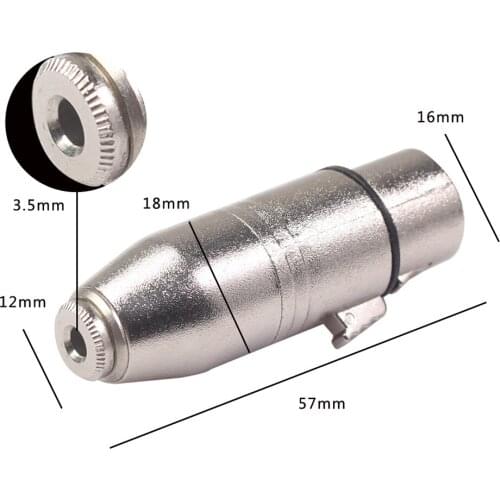 1x Metal 3.5mm 3 Pins Female To Female Plug Converters SA533 2.24x0.63in