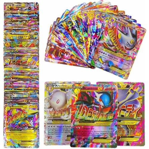 20PCS Pokemon Shining Cards Box Display Booster Pokémon MEGA Playing Game TAG TEAM Energy GX Battle Carte Trading Kids Toys Gift