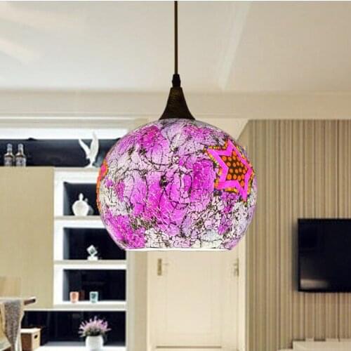 25cm Bohemian style glass lampshade Mediterranean corridor for bedroom single-head pendant lamp a258