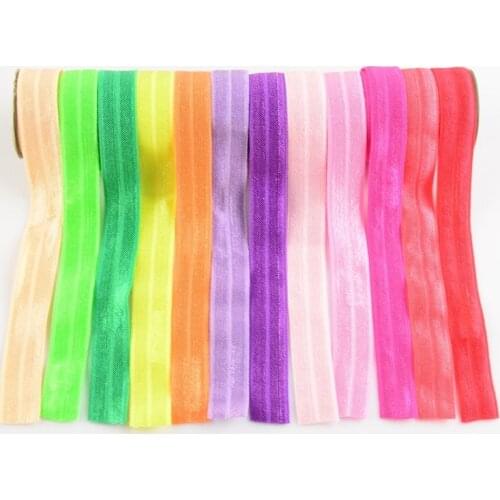 300yards/lot 23 Color U Pick 5/8 Inch FOE Fold Over Elastic Trim By The Yards DIY Headband Hair Accessories Craft Supply H011Y