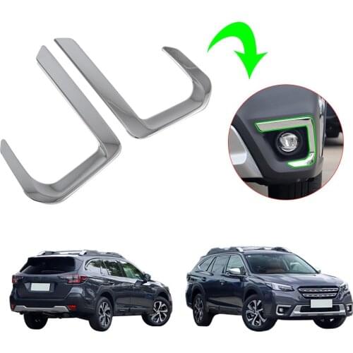 ABS Chrome Front Corner Grill Molding Front Fog Lights Lamp Exterior Cover Trims For Subaru Outback 2021