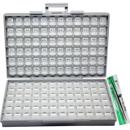 SMD 0201 RoHS 1% 144 value x 100pcs Resistor kit distributed BOX-ALL Organizer R02E24100 assorted