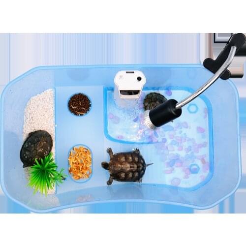 Aquarium Transparent Turtle Breeding Box Reptile Amphibians Perched House Drying Platform Tortoise Water Tank Portable Plastic