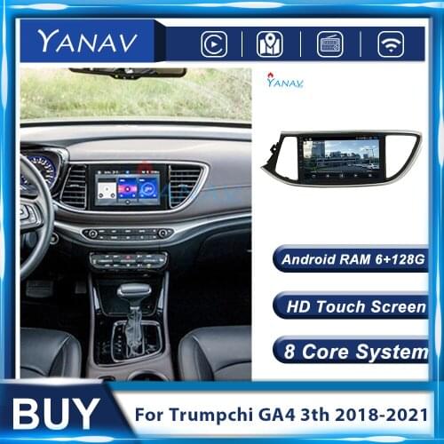 128G Android Audio GPS Navigation HD Touch Screen Car Radio For Trumpchi GA4 3th 2018-2020 Stereo Receiver Multimedia Player