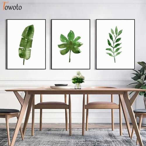Botanical Print Green Plant Leaf Canvas Paintings on The Wall Art Pictures Watercolor Poster Kitchen Home Decoration Modern Art