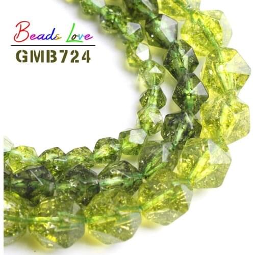 Natural Stone Faceted Green Peridot Loose Spacer Beads For Jewelry Making Pick Size 6 8 10mm DIY Bracelet Necklace 15 Inches