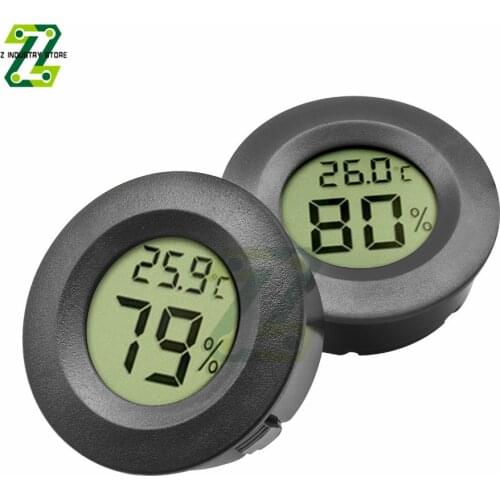 Digital Thermometer Electronic Hygrometer Round Electronic Temperature Humidity Meter Tester For Aquarium Freezer Refrigerator