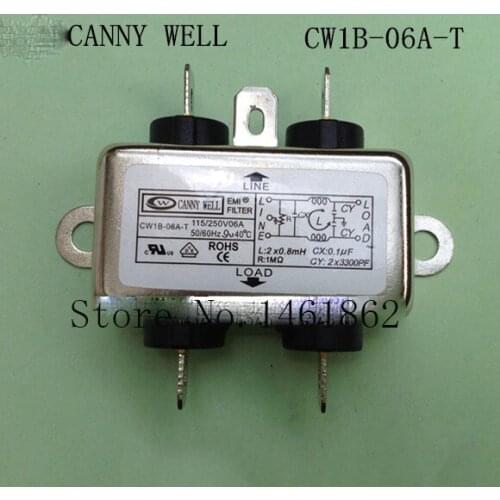 CW1B-06A-T 6A 250VAC 50/60HZ 25/85/21 Power Single Phase EMI Filter Electrical Equipment