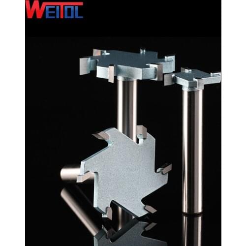 Weitol 1pcs 1/2 inch 6T woodworking router bit tungsten carbide lengthen T type cutter wood carving tools CNC tool bit