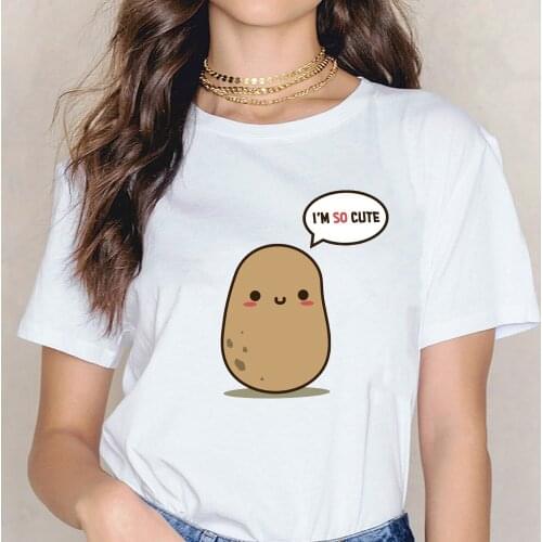 Summer Fashion Cute Potato T Shirt Graphic Printed T-shirt Women Harajuku Aesthetic Tops for Girls Tshirt Sweet Female Clothes