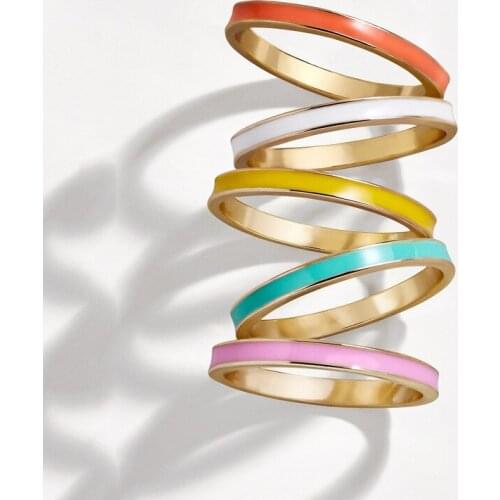 Hot Alloy Tiny Multicolor Rings for women Jewelry Oil Dripping Ring Simple New Jewelry charm female accesories engagement gifts