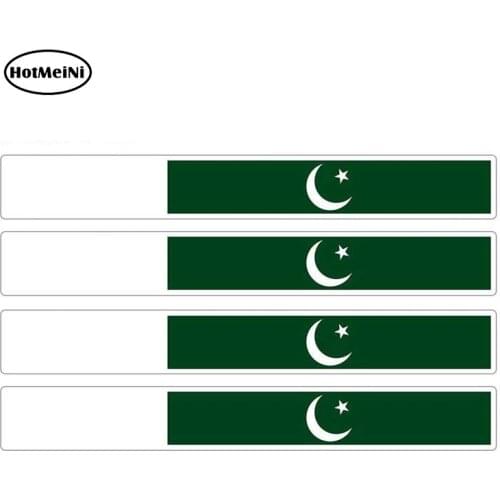 HotMeiNi 13cm x 1.7cm 4pcs Car Stripe Motorcycle Racing Flag Sticker Personality Decal Bike Moto Tuning Pakistan Car Stickers