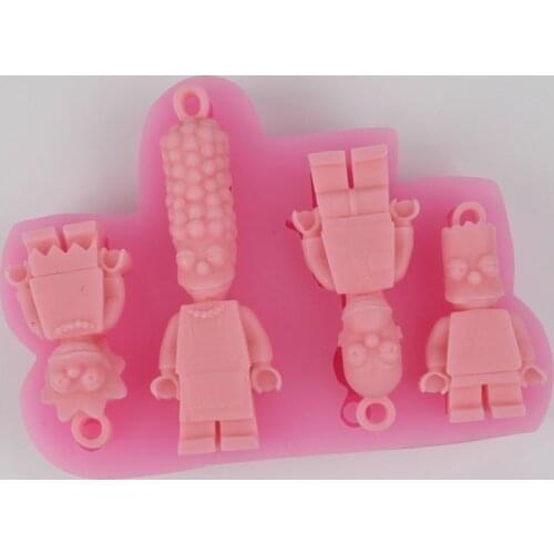 Luyou Luyou 3D Cartoon Robots shape silicone mold Handmade Soap Clay mold DIY cake decoration tools FM1301