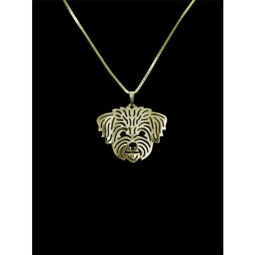 Trendy Bichon Frise pet haircut dog pendant necklace women gold silver plated statement necklace men cs go collares