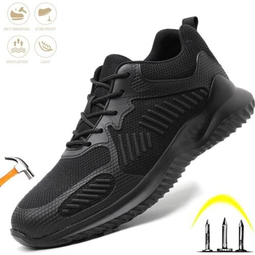 Men Fashion Safety Shoes Indestructible Steel Toe Cap Work Boot Anti-smashing Anti-piercing Light Construction Comfort Sneakers