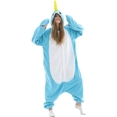 Narwhal Onesie For Adults Men Kigurumi Animal Pyjamas Women Pajamas Anime One-Piece Pijamas Halloween Birthday Cosplay Costume