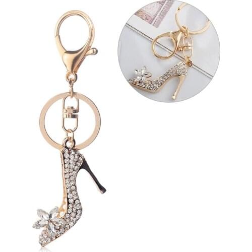 High-Heeled Shoes Keychain Women Key Ring Handbag Pendant Charming Bag Chain Bag Jewelry