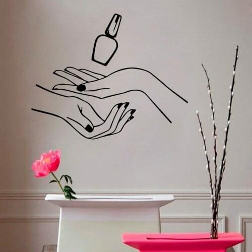 Nails Beauty Salon Wall Sticker Nail Salon Studio Decor Manicure Artists Vinyl Art Decals Beauty Hands Window Poster AF020