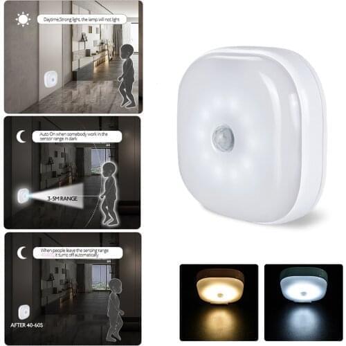 Motion Sensor Night Light Puck Lamp for Under Cabinet /Warbrobe/Closet/Stair/Bedroom/Kitchen Light Nightlight Induction Lighting