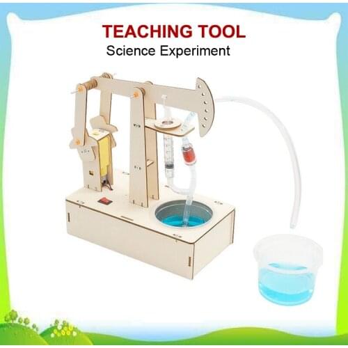 STEM Physics Science DIY Toys Assembly Well Pumping Unit Oil Exploitation Model Wooden Puzzle Teaching Tools Children Student