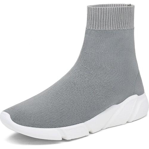 Autumn Men Sock Shoes Stretch Fabric Shoes Slip-On Over the Casual Shoes Men Pumps for Women 2021 Plus Size 46 Walking Flat