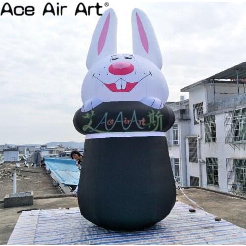 Easter festival new design inflatable rabbit standing smile bunny festival character model balloonfor yard decoration