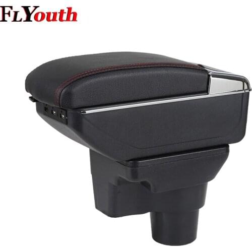 For KIA Rio 4 Rio X-line 2017 2018 Car Armrest Box Usb Charging Interface Central Store Content Box Cup Holder Ashtray Styling