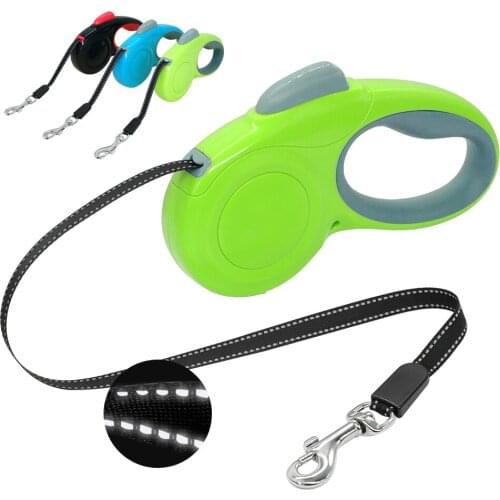 Dog Leash Retractable Reflective Automatic Dogs Leads Extending Puppy Walking Nylon Leash for Small Medium 12kg Pet