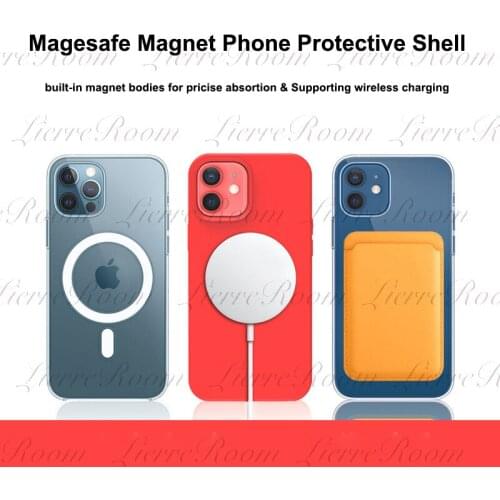 LierreRoom Transparent MagSafe Magnet Absortion Protective Case For IPhone 11 11 Pro 11 Pro Max And IPhone 12 12 Mini 12 Pro Max