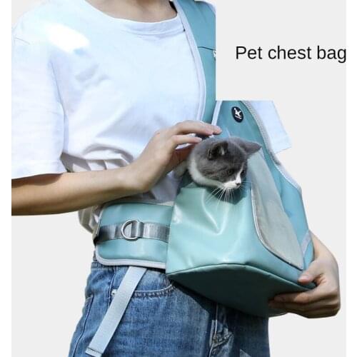 Pet One-shoulder Bag Removable for Easy Cleaning and Convenient Foldable Leather Cat and Dog Chest Backpack Pet Backpack