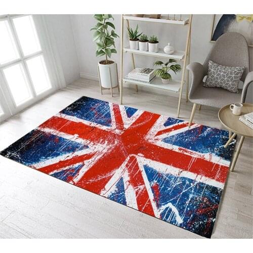 Blue Red White Graffiti The Union Flag Old Home Childrens Room Floor Cushion Kitchen Area Rugs Bathroom Carpets Non-Slip Mat