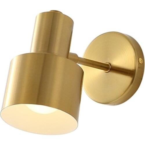LED Wall Light Adjustable Direction Mirror Bathroom Light Golden Stair Light Bedroom Iron Wall Lamp