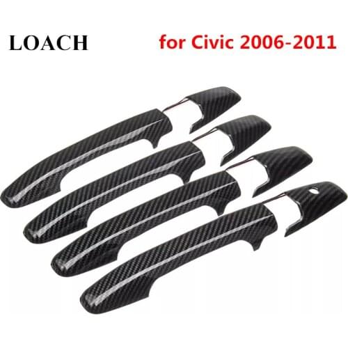 Carbon Fiber Style Exterior Door Handles Cover Trim for Honda Civic 2006-2011 Outside Grab Frame Case Stickers Car-Styling Sale