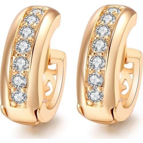 Crystals Jewelry Fashion Austrian Crystals Round Geometric stud Earrings For Women Gold Handmade Metal Wind Earrings Wholesale